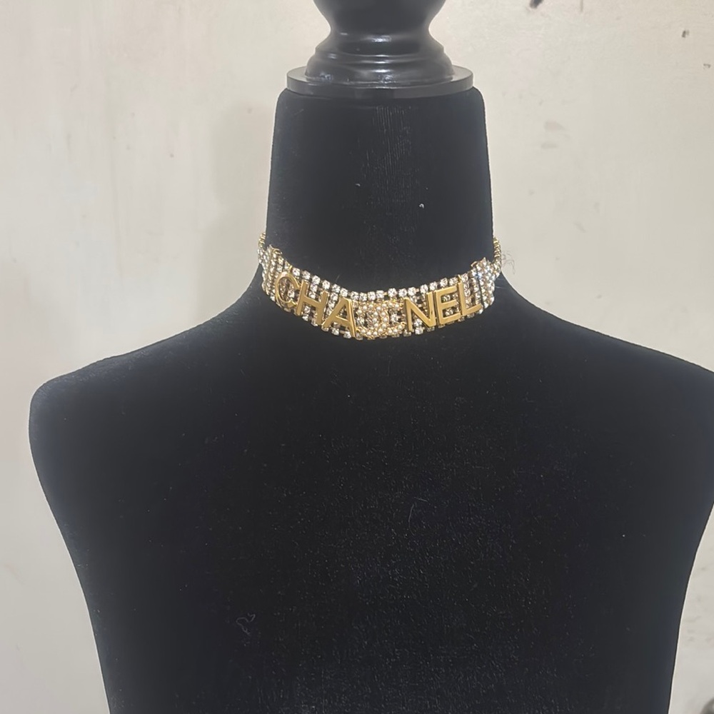 Chanel Gold and Crystals Choker Necklace